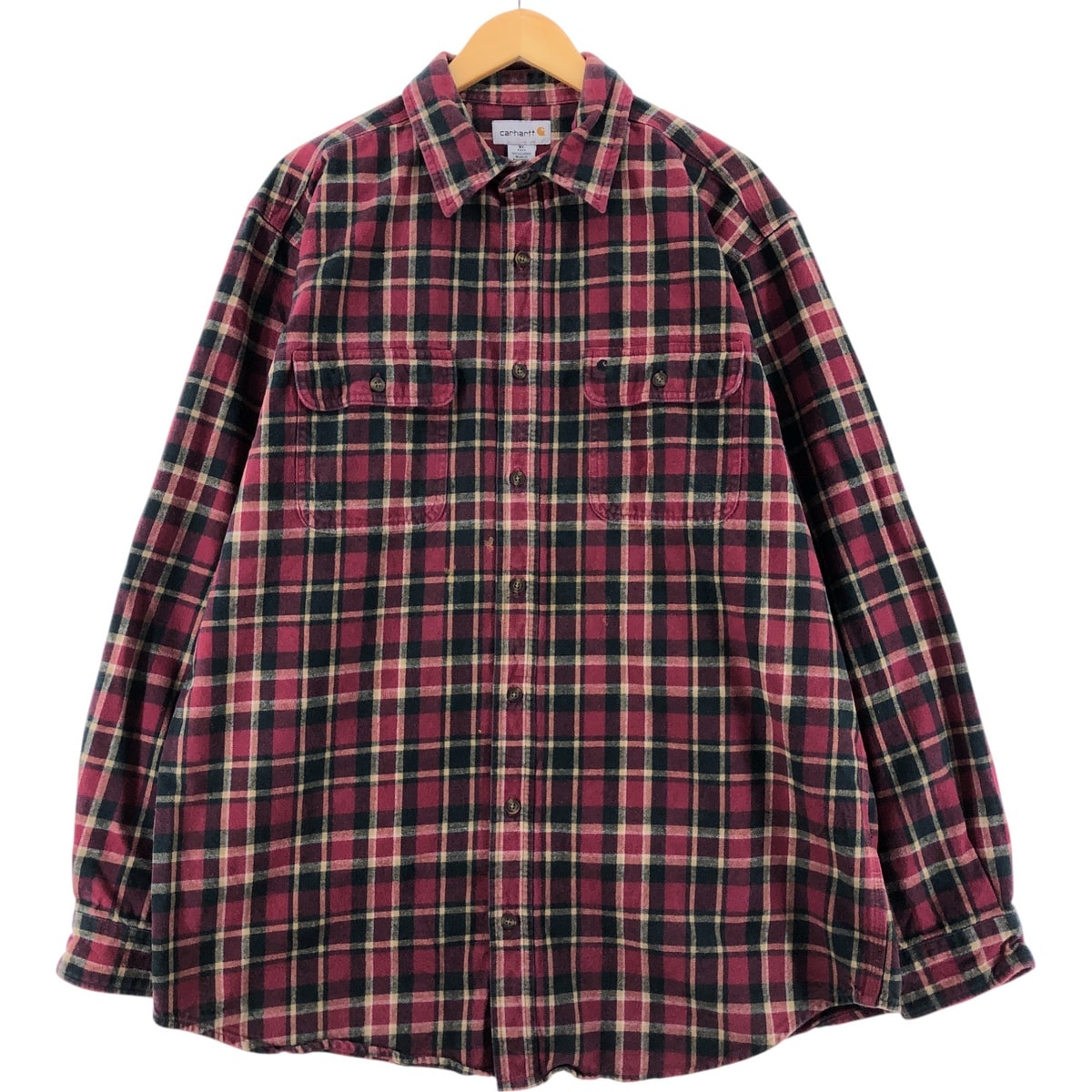 古着 カーハート Carhartt 長袖 ヘビーネルチェックシャツ メンズXL相当/eaa534246
