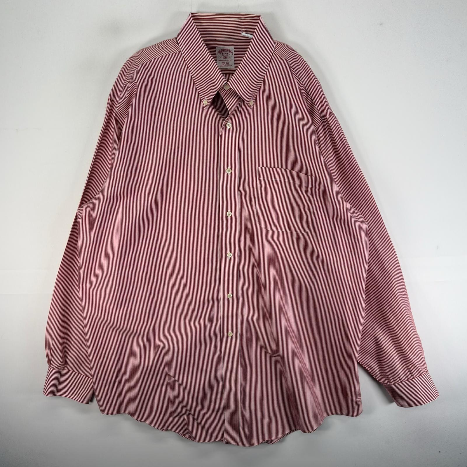 古着 ブルックスブラザーズ Brooks Brothers 長袖シャツ ボタンダウン 346 XL  レッド系 ストライプ メンズ