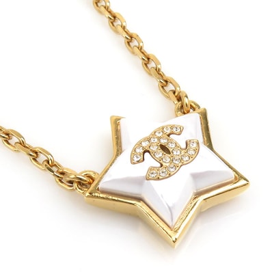 シャネル CHANEL ネックレス メタル ゴールド×ホワイト系 レディース【中古】 r10954i