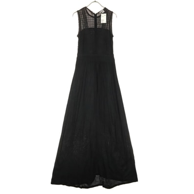 未使用 H&M エイチアンドエム ノースリーブ 総レース ロングワンピース XS ブラック