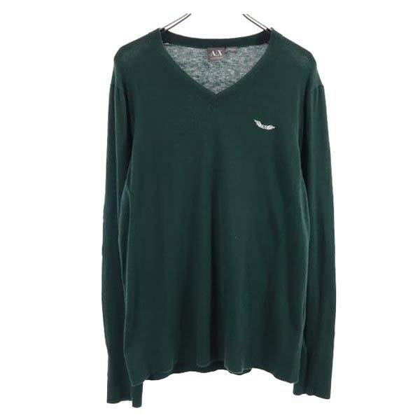 ARMANI EXCHANGE アルマーニエクスチェンジ 長袖 Vネック セーター M グリーン系 ニット