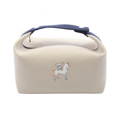 エルメス HERMES ブリッドアブラックGM カブリオル ハンドバッグ バッグ キャンバス トワルアッシュ トワルアッシュ グリパール レディース ベージュ系 / ネイビー系 H103587M 01 【中古】