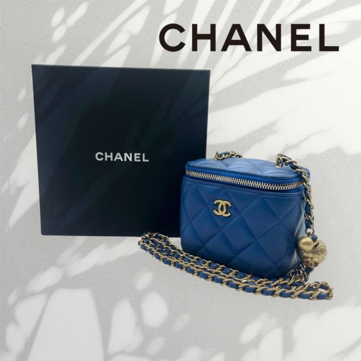 CHANEL シャネル ショルダーバッグ マトラッセ ラムスキン ココマーク チェーンショルダー バニティバッグ レディース ★美品★