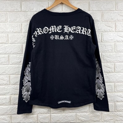 Chrome Hearts Floral USA Long Sleeve T-shirt "Black"