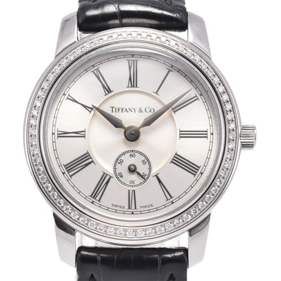 ティファニー TIFFANY&Co. 21932523 マークラウンド ベゼル ダイヤモンド シルバー クォーツ レディース 美品 内箱付き 腕時計 #147165