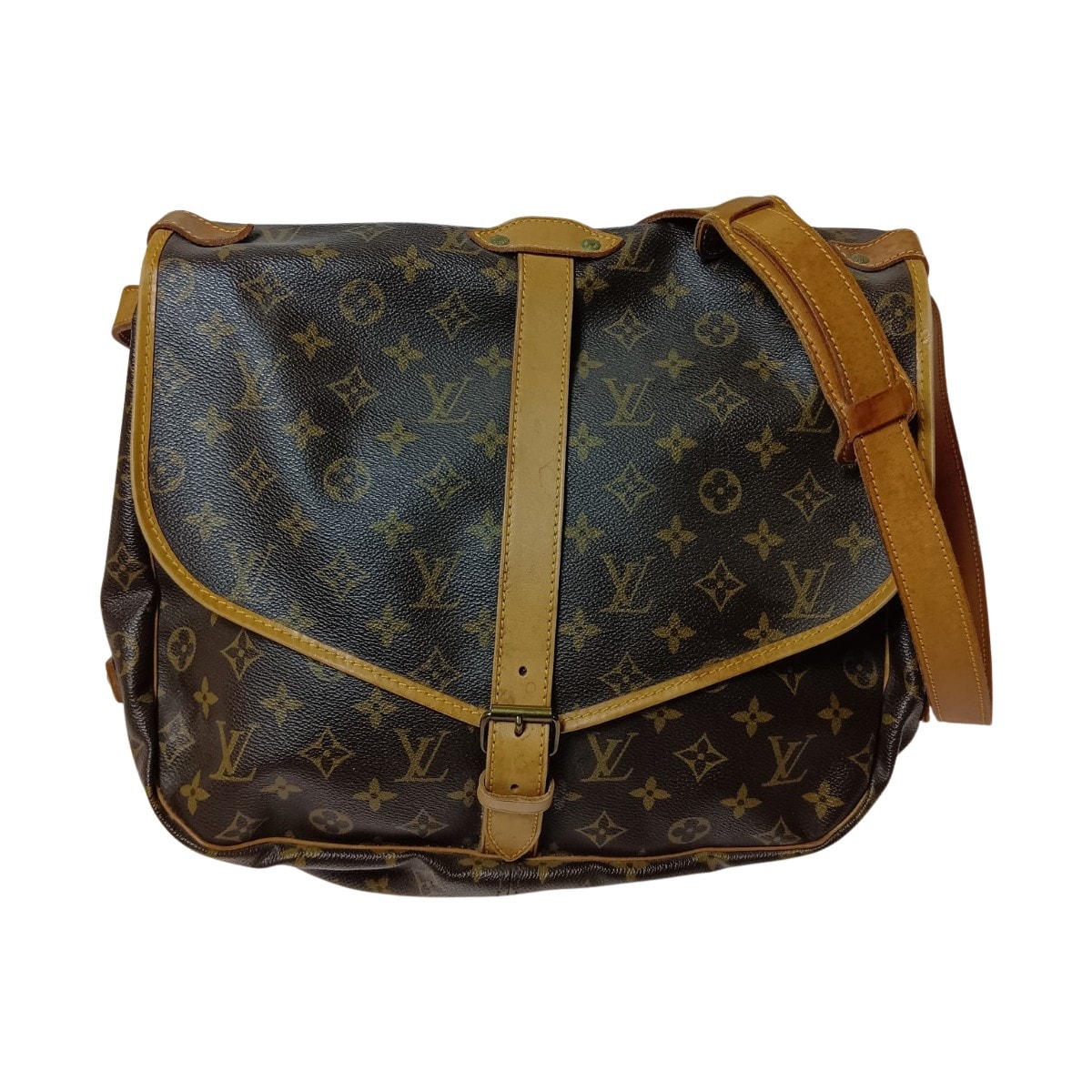 LOUIS VUITTON ルイヴィトン モノグラム ソミュール35 ショルダーバッグ M42254 ブラウン