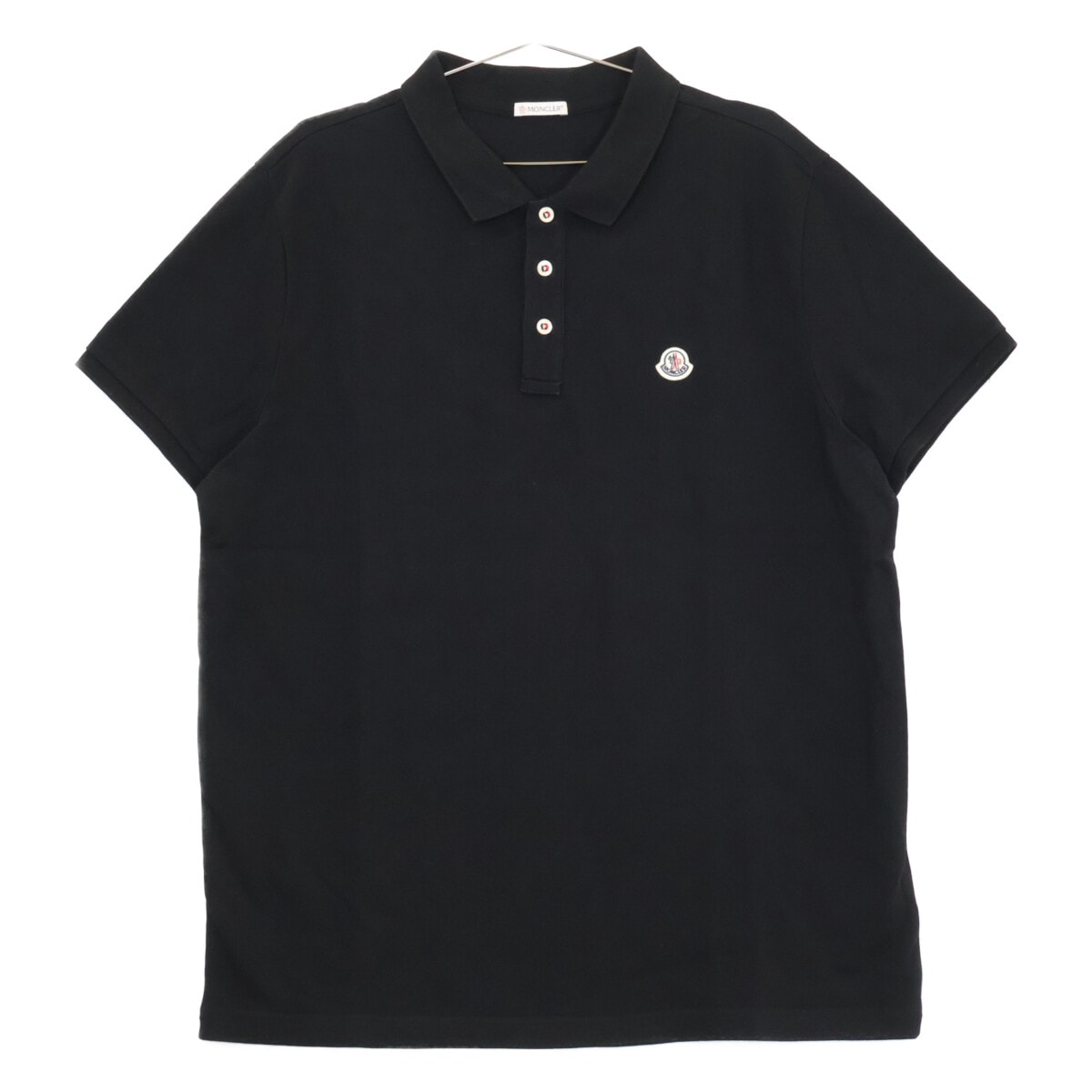 モンクレール 【美品】E10918340800 MAGLIA POLO ロゴワッペン 半袖ポロシャツ XXL