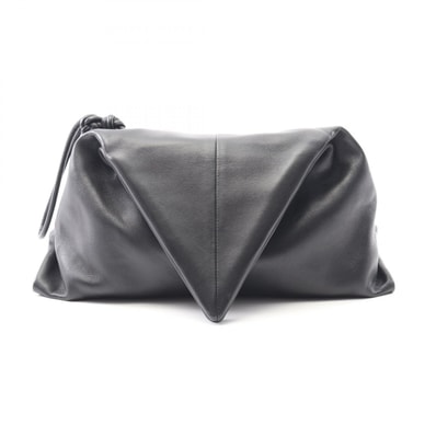 ボッテガヴェネタ BOTTEGA VENETA トライアングルフラップ セカンドバッグ クラッチバッグ バッグ レザー レディース ブラック系 622712 【中古】