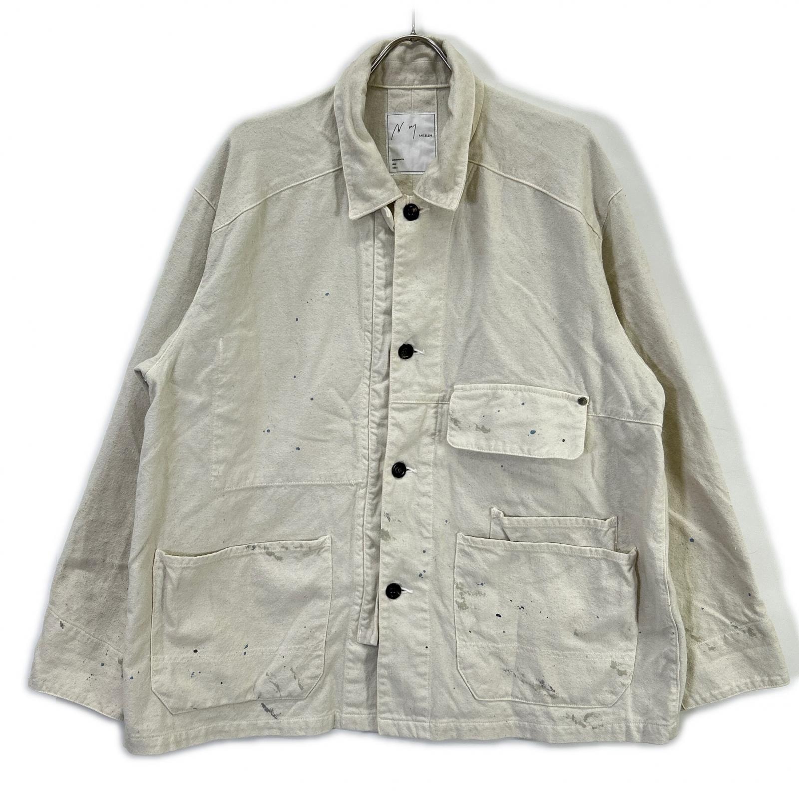 アンセルム ANC-JK77 ホワイト DUCK COVERALL JACKET