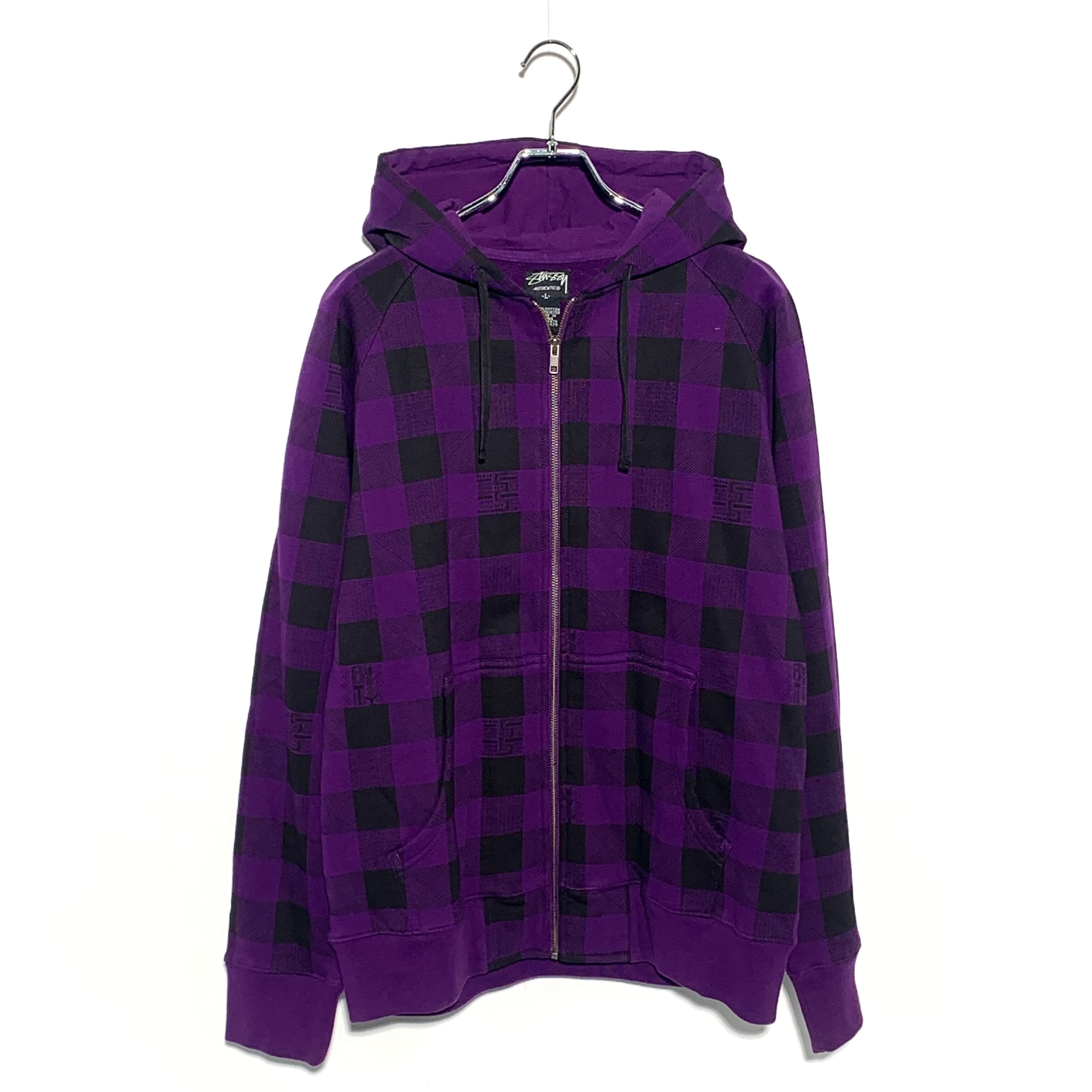 Stussy Check Zip Hoodie "Purple"