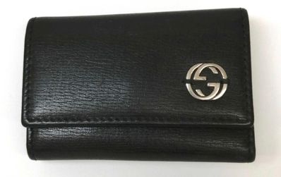 GUCCI Interlocking G 6 Key Case "Black"