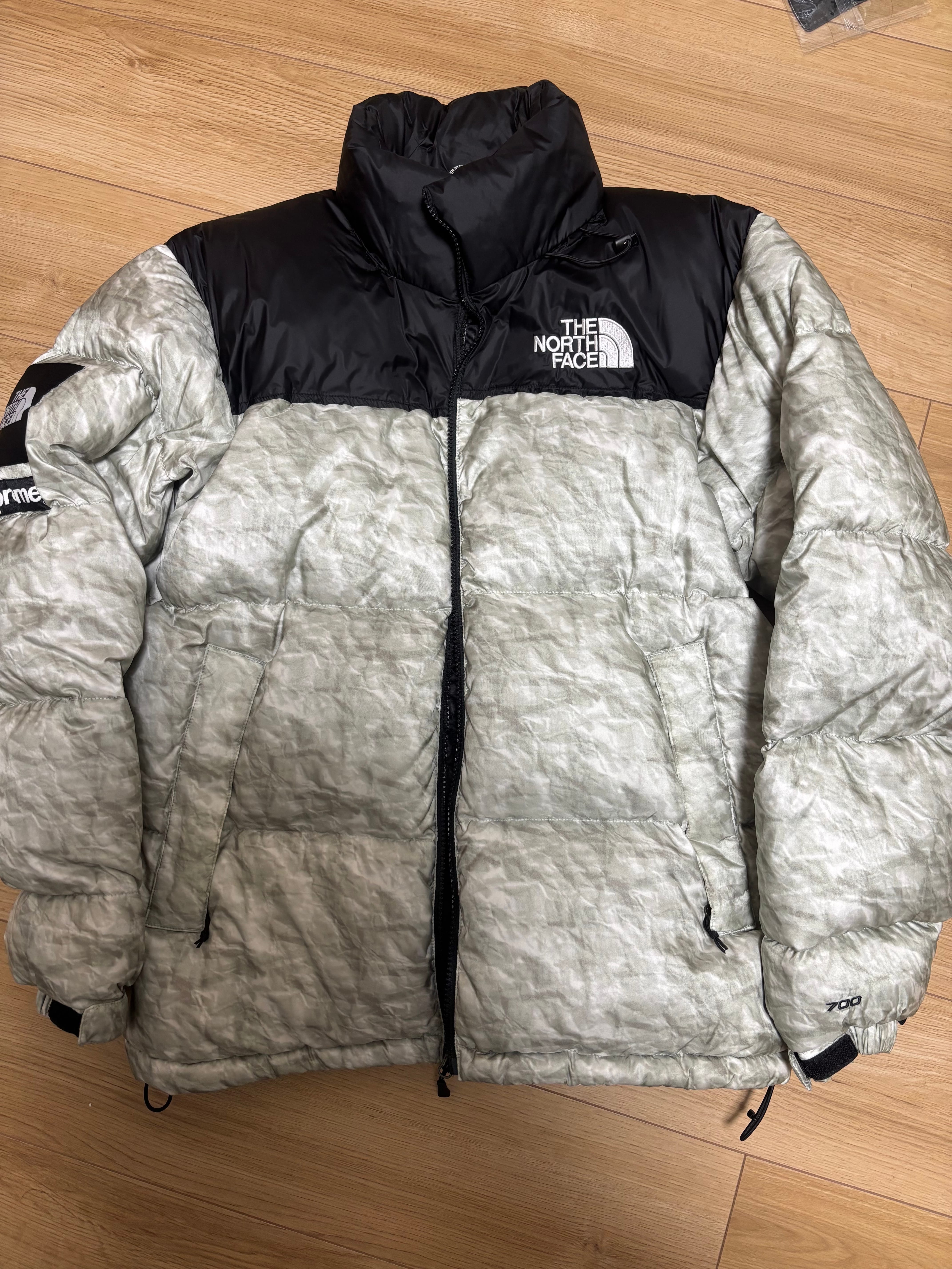 Supreme x The North Face Nuptse Jacket "White Paper Print"