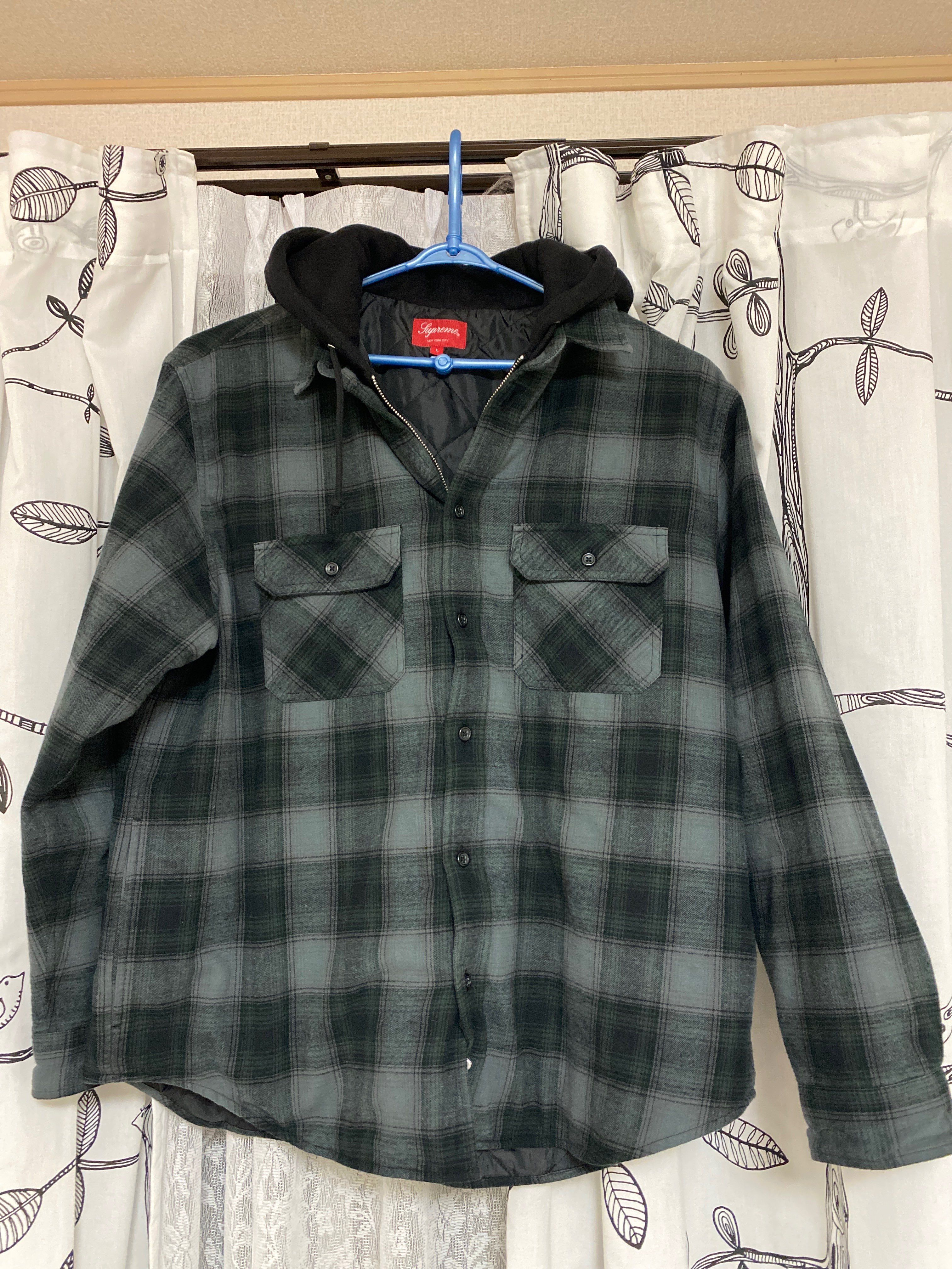 Supreme Hooded Flannel Zip Up Shirt "Black"