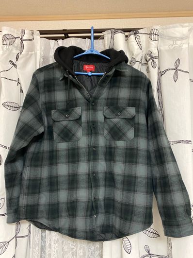 Supreme Hooded Flannel Zip Up Shirt "Black"