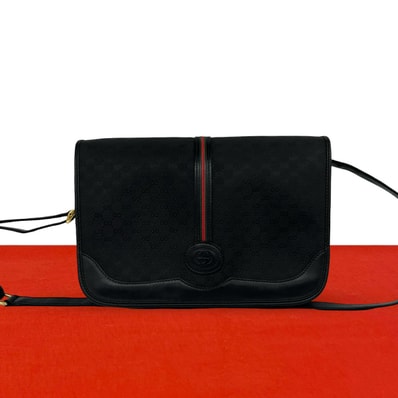 GUCCI グッチ シェリーライン マイクロGG ロゴ レザー PVC ショルダーバッグ ブラック
c2169