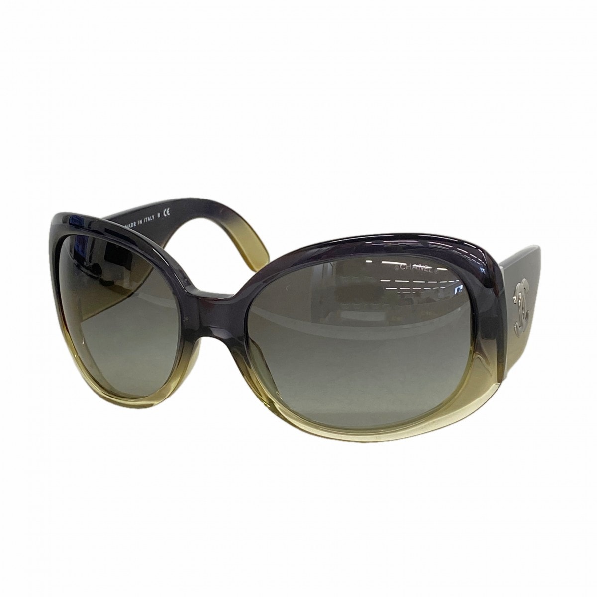 【6ga0476】シャネル サングラス 5167 プラスチック ブラック シルバー金具【中古】レディース