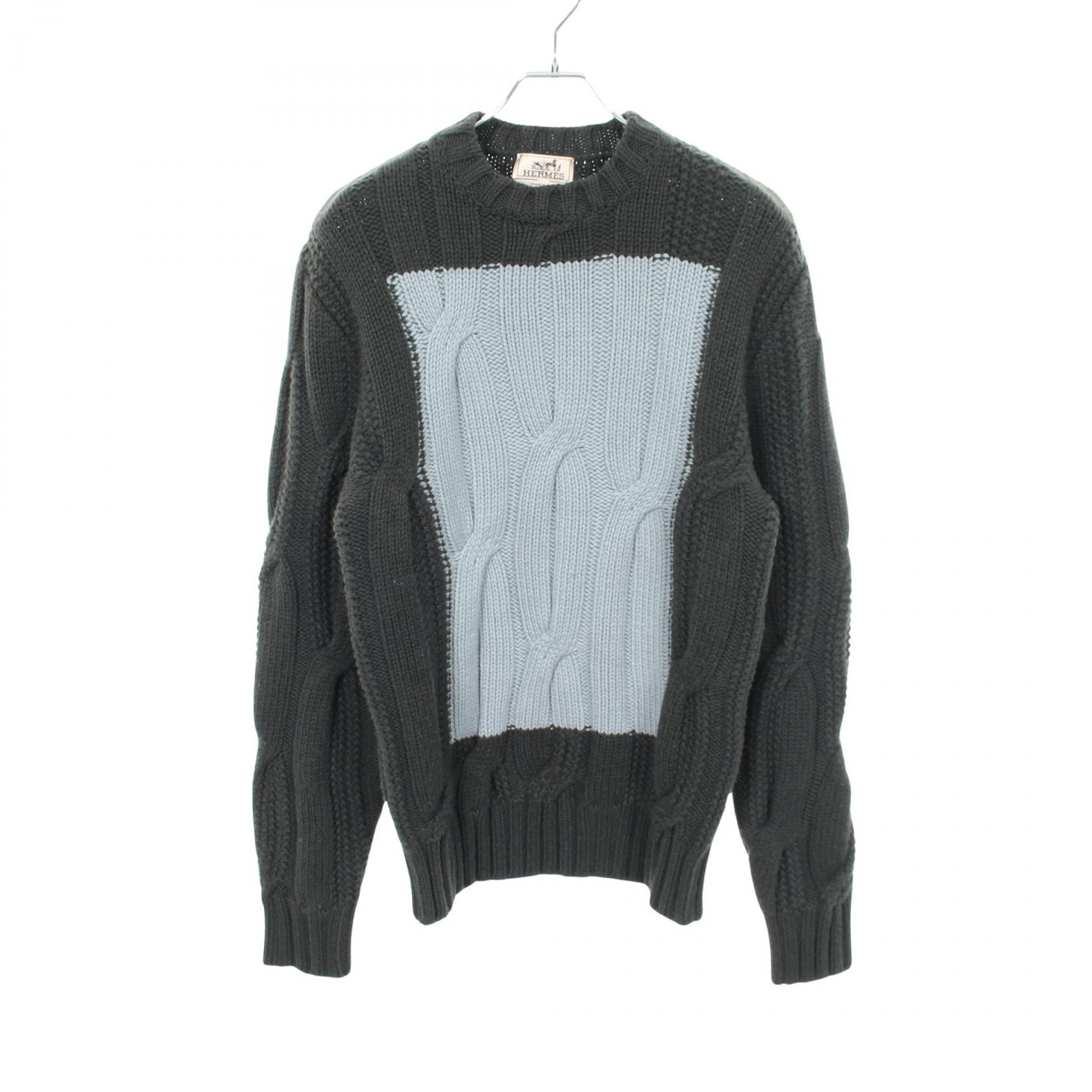 エルメス HERMES ニット 衣料品 トップス ウール カシミヤ メンズ グリーン系 / ブルー系 【中古】