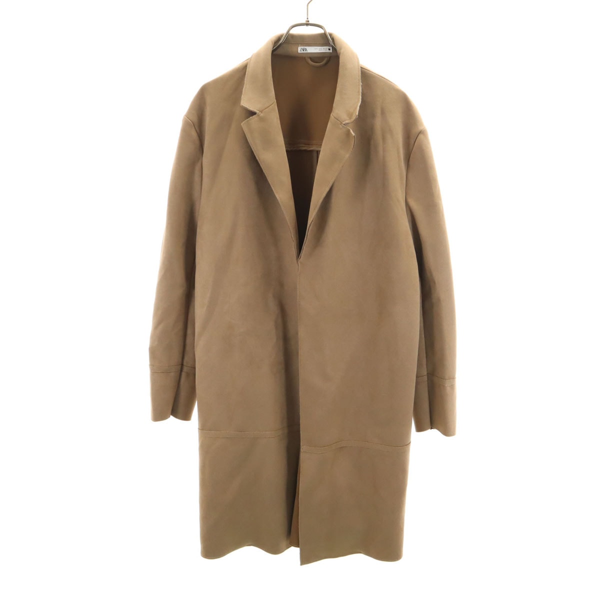 C (やや傷や汚れあり)】ZARA ザラ スエード コート L ベージュの古着