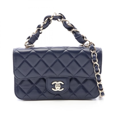 シャネル CHANEL マトラッセ 2WAY ショルダーバッグ バッグ ラムスキン(羊革) レディース ネイビー系 【中古】