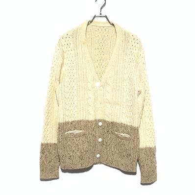 ケーブル編みニットカーディガンアイボリー