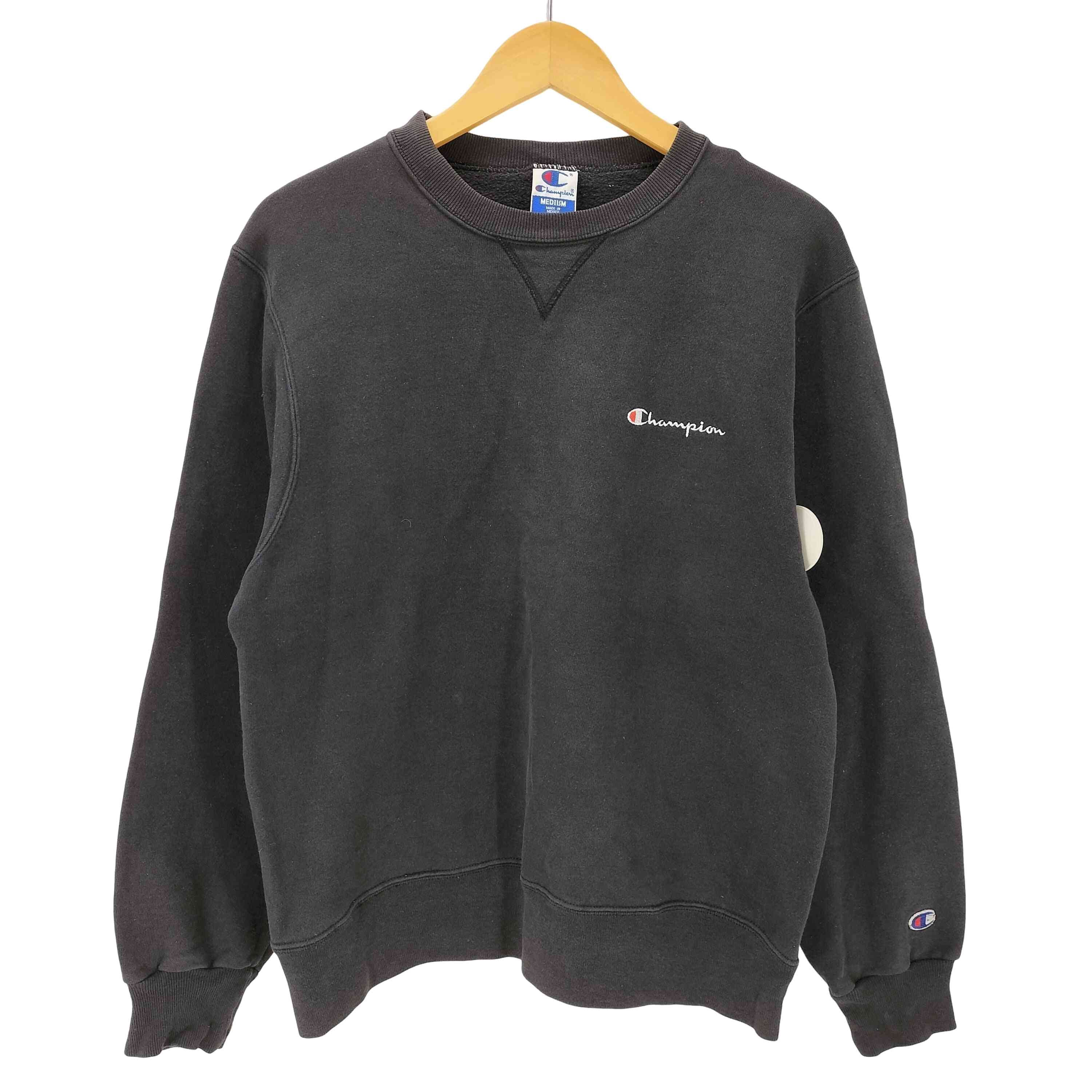 90S メキシコ製 袖目つき スクリプトロゴ刺繍 Vガゼット  スウェット トレーナー【1139759979370】