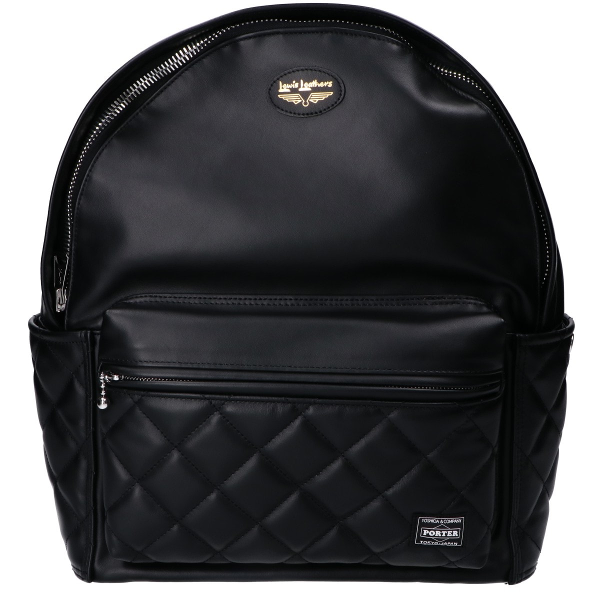 ポーター x Lewis Leathers 新品同様 386-14007 カウハイドxナイロン DAYPACK バックパック