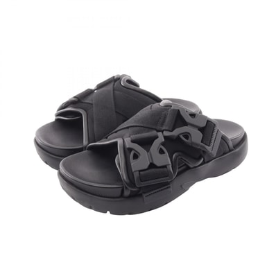 ボッテガヴェネタ BOTTEGA VENETA SNAP SLIDE SANDAL サンダル 靴 レザー ファブリック レディース ブラック系 754358 【中古】