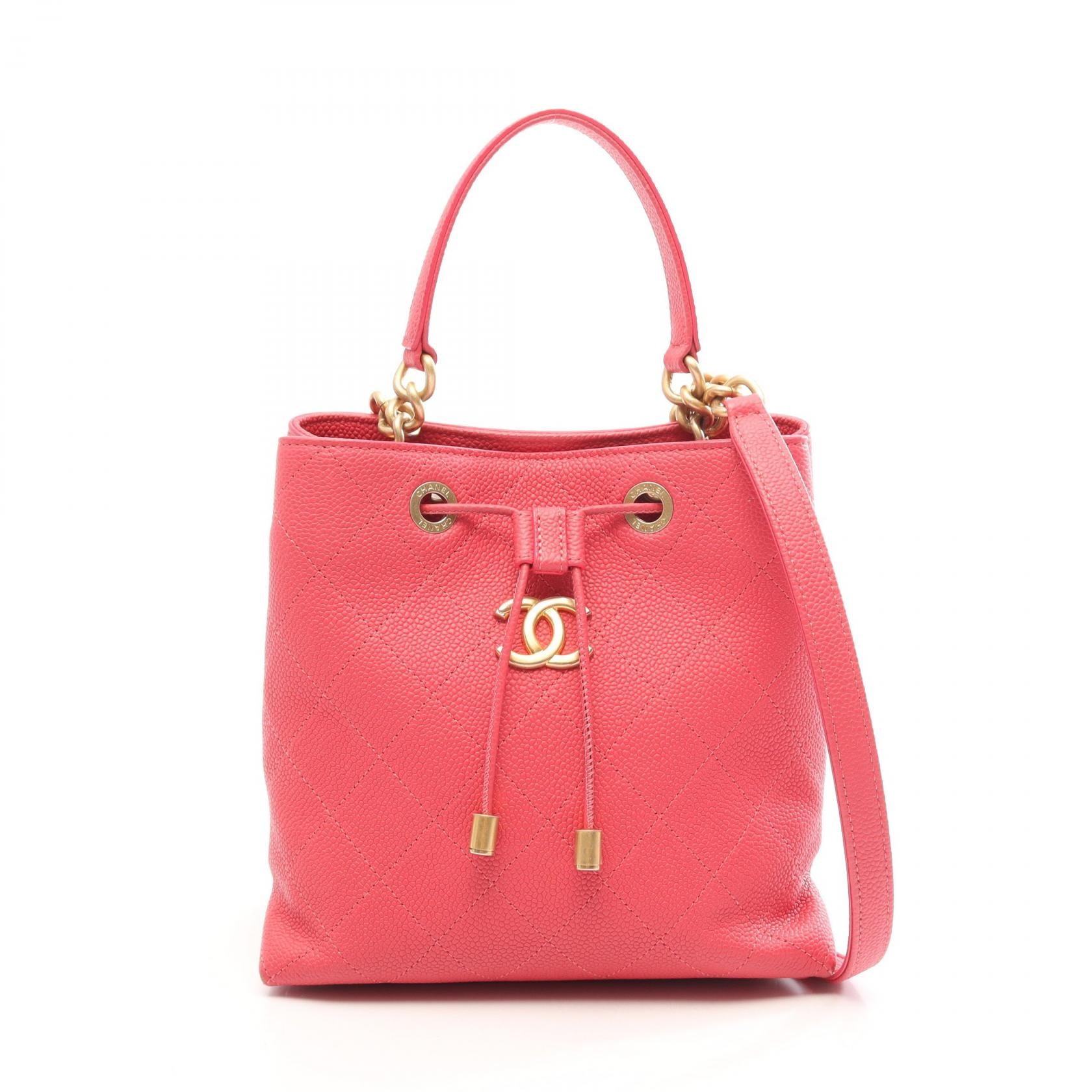 シャネル CHANEL マトラッセ バケット 2WAY ショルダーバッグ バッグ キャビアスキン(グレインドカーフ) レディース ピンク系 【中古】