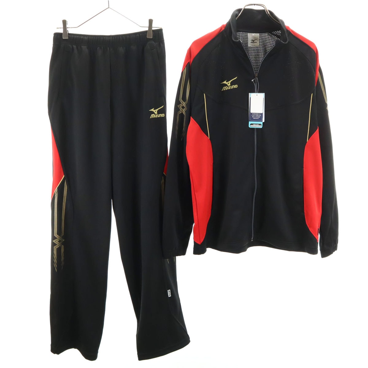 未使用 Mizuno ミズノ トラックジャケット 上下セットアップ O ブラック系 ジャージ
