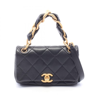 シャネル CHANEL マトラッセ 2WAY ショルダーバッグ バッグ レザー レディース ブラック系 AS2387 【中古】