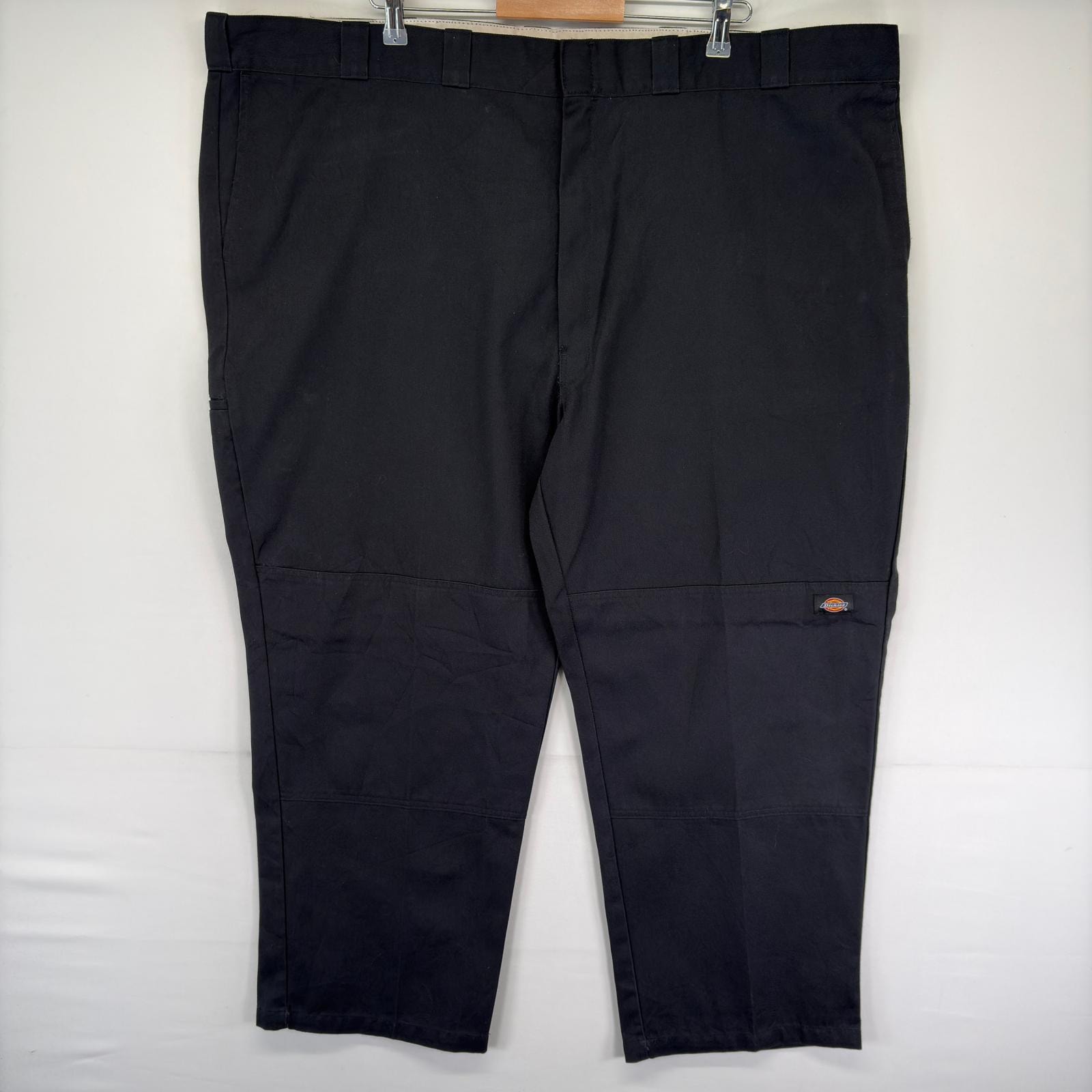古着 ディッキーズ Dickies パンツ ダブルニー ジッパーフライ ワンポイント ツールポケット 大きいサイズ W52 L30  ブラック系 メンズ