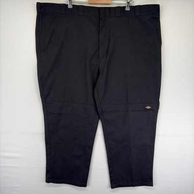 古着 ディッキーズ Dickies パンツ ダブルニー ジッパーフライ ワンポイント ツールポケット 大きいサイズ W52 L30 ブラック系 メンズ