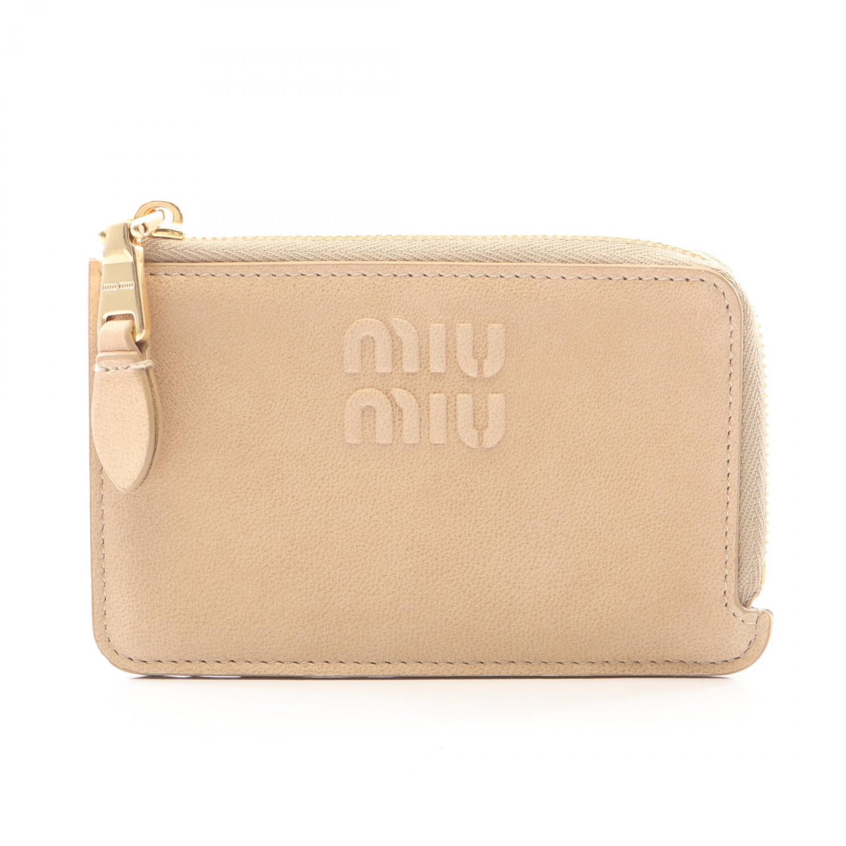 ミュウ ミュウ Miu Miu NAPPA AVIATOR コインケース 財布 レザー レディース ベージュ系 5MB066AEFXF0065 【新品】
