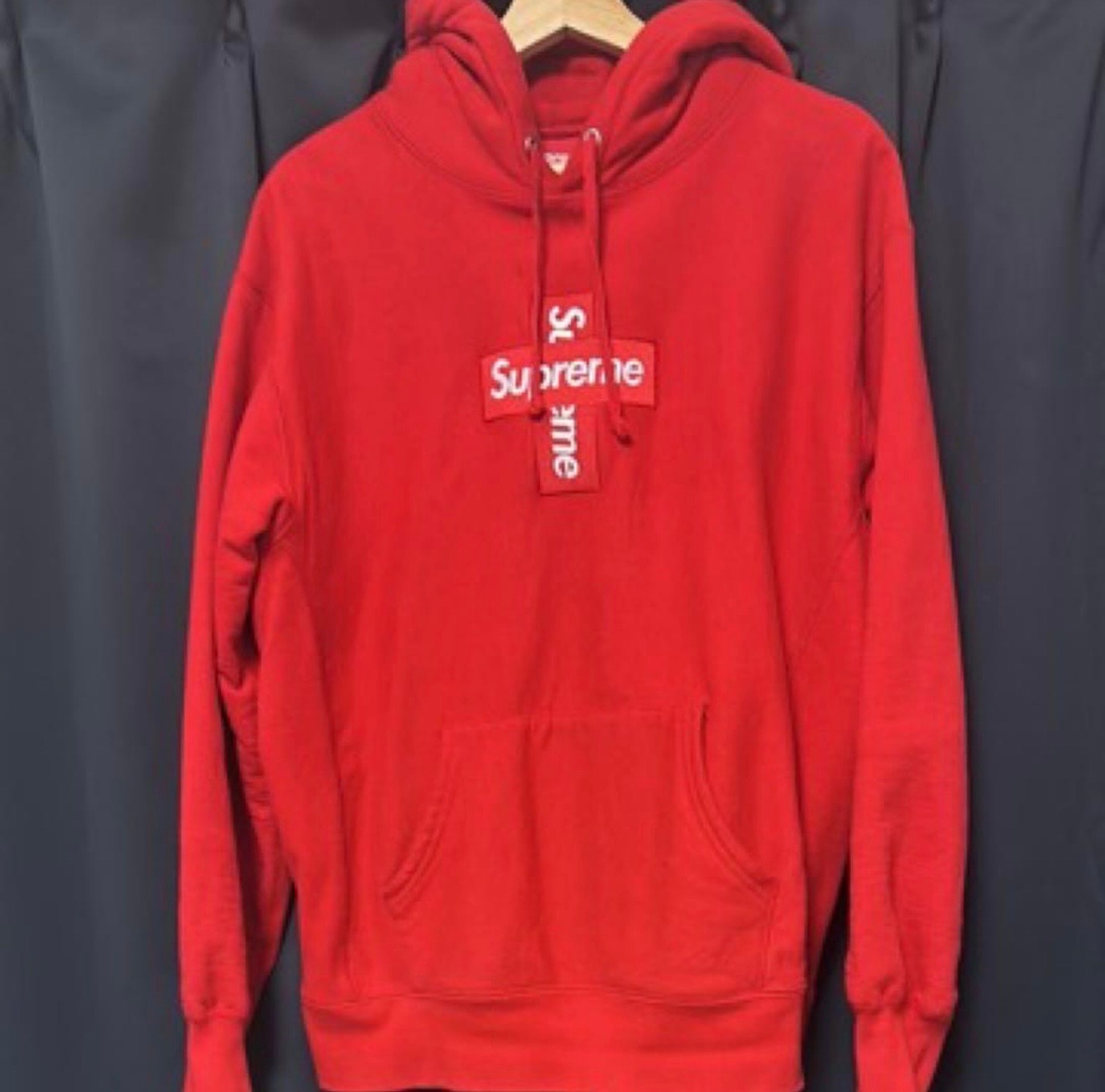 Supreme Cross Box Logo Hooded Sweatshirt "Red"