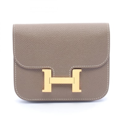 エルメス HERMES コンスタンス スリム 二つ折り財布 財布 レザー ヴォーエプソン ヴォーエプソン エトゥープ Z刻印(2021年製造) レディース グレー系 【中古】