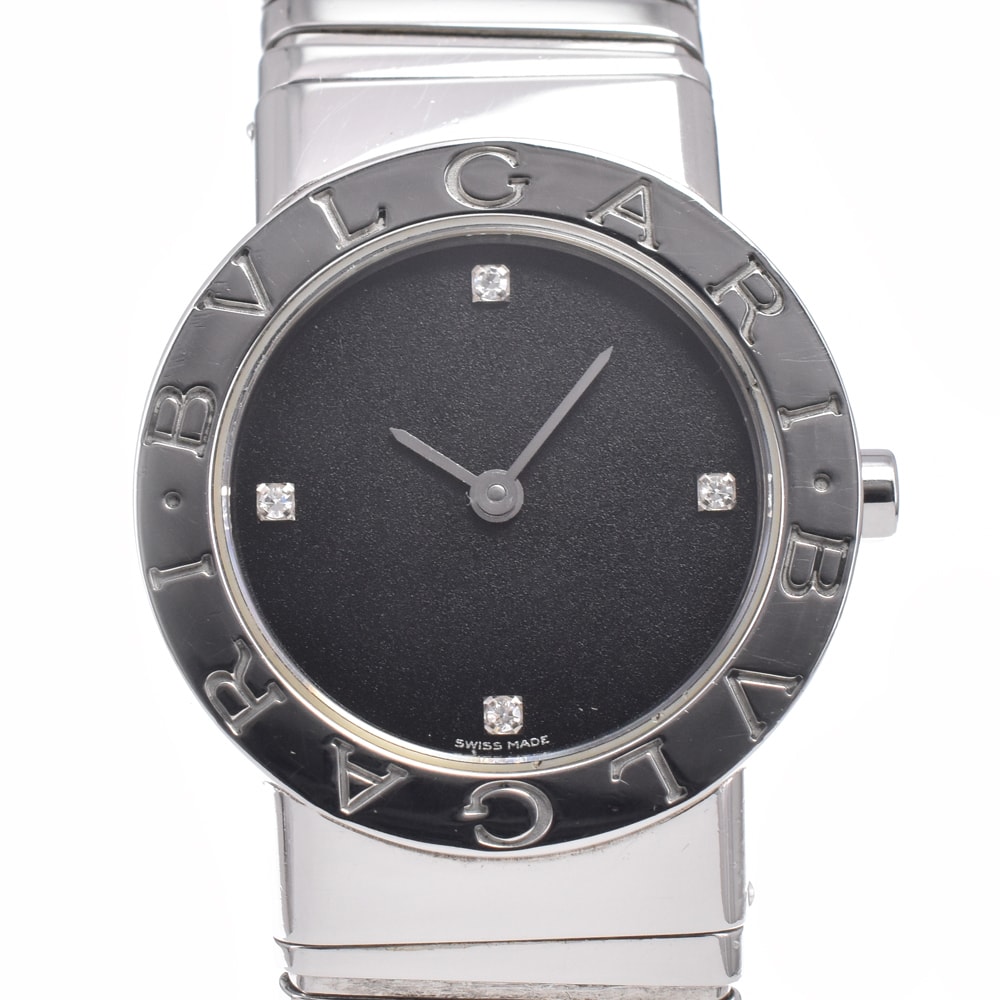 ブルガリ BVLGARI BB262TS ブルガリブルガリ トゥボガス 4P ダイヤモンド ブラック クォーツ レディース 良品 腕時計 R#149208