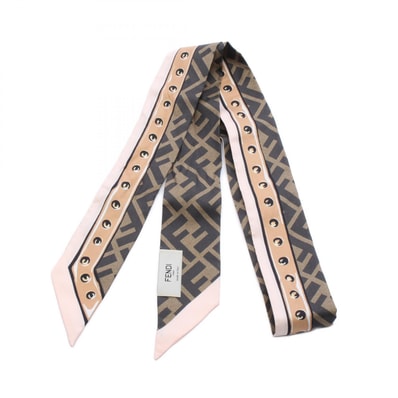 フェンディ FENDI WRAPPY ラッピー FF柄 スカーフ 衣料品 シルク レディース ブラウン系 / ピンク系 【中古】