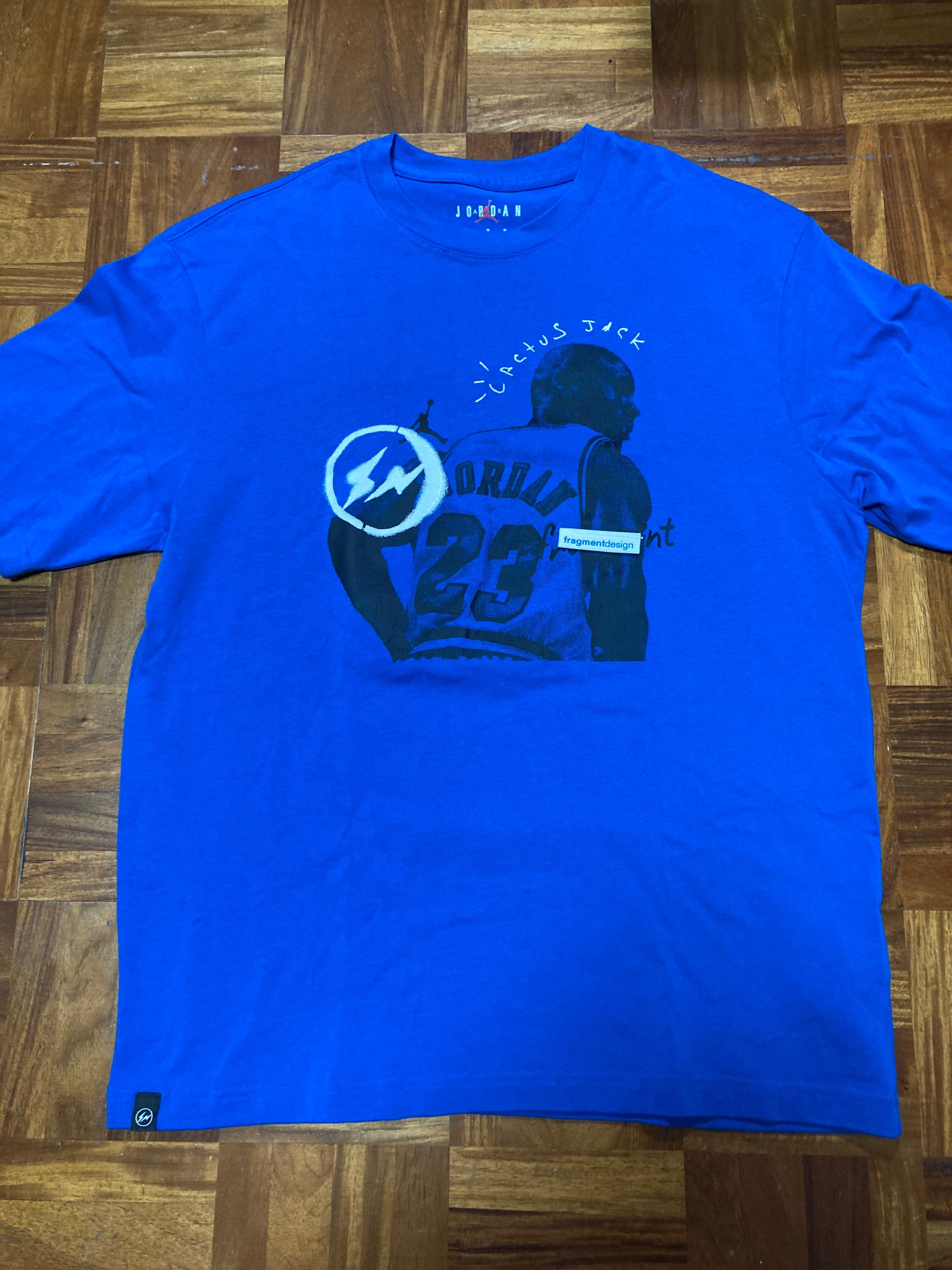 Air Jordan Travis Scott Fragment Tee "Military Blue"