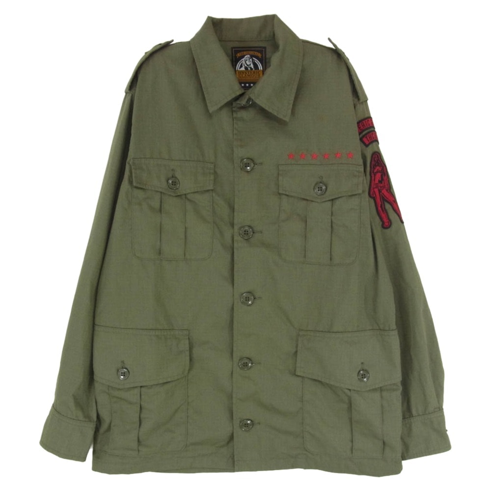 HYSTERIC GLAMOUR ヒステリックグラマー その他トップス 20SS 02201AH07 SIX STARS 刺繍 サファリジャケット ミリタリーシャツ カーキ系 S【中古】