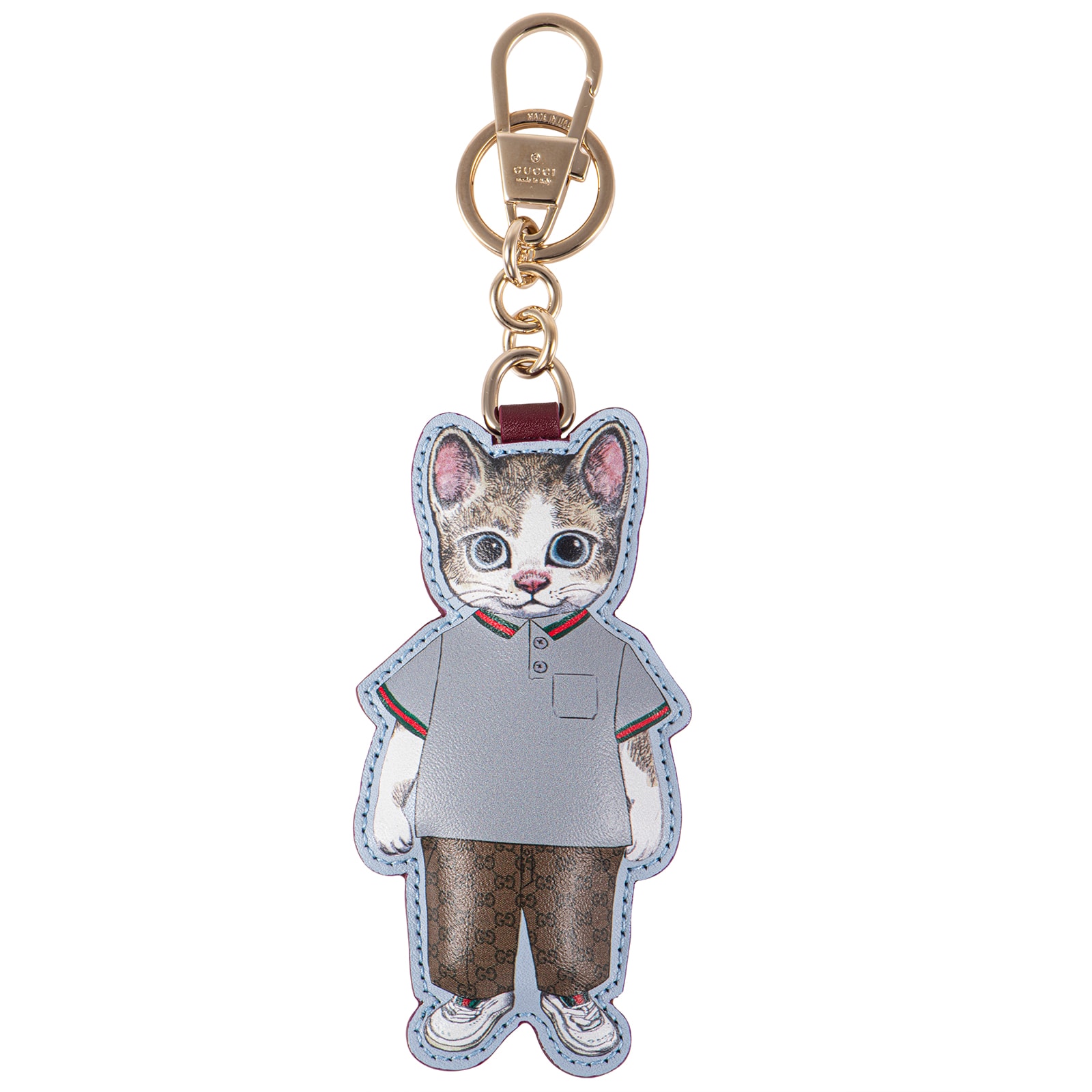 GUCCI グッチ ボリス キーチェーン  851742 猫チャーム 日本限定 ヒグチユウコ GGスプリームキャンバス マルチカラー【中古】