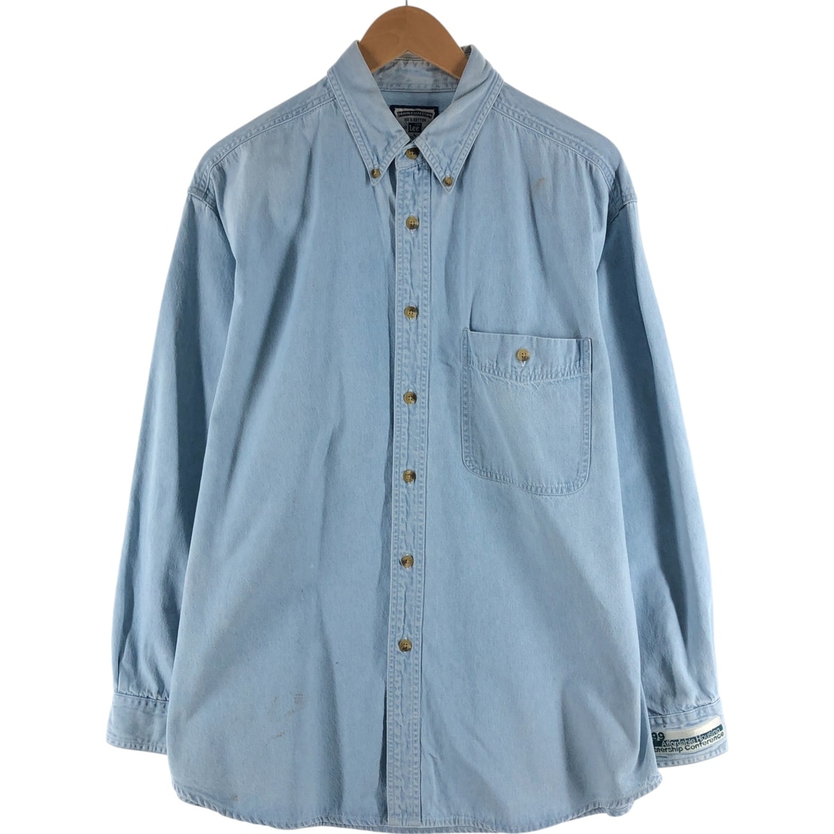 古着 90年代 リー Lee 長袖 ワークシャツ メンズL相当 ヴィンテージ/eaa528624