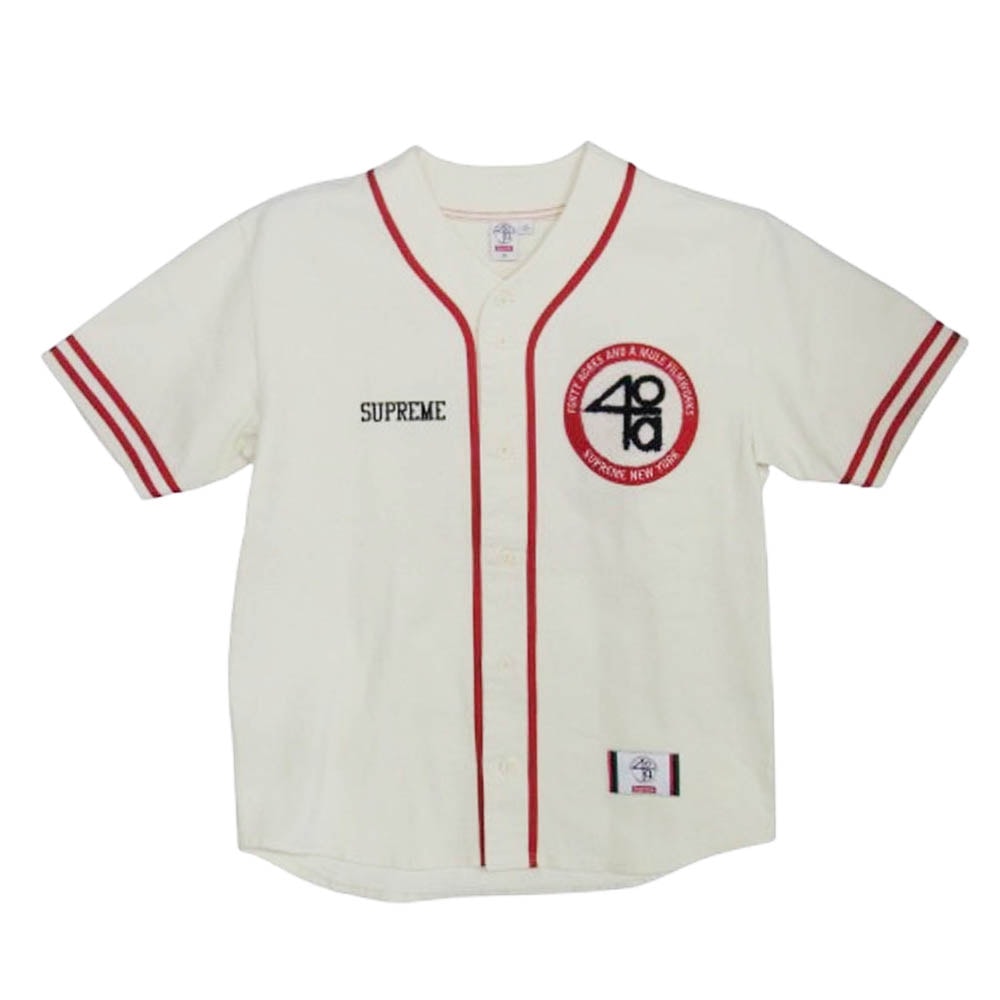 Supreme シュプリーム Tシャツ 25SS × 40 Acres 40エーカーズズ Twill Baseball Jersey ツイルベースボール ジャージー 半袖シャツ【美品】【中古】