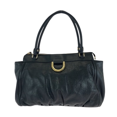 美品 GUCCI グッチ アビー ブラック シルバー金具 レザー トートバッグ ショルダーバッグ 603027 【中古】