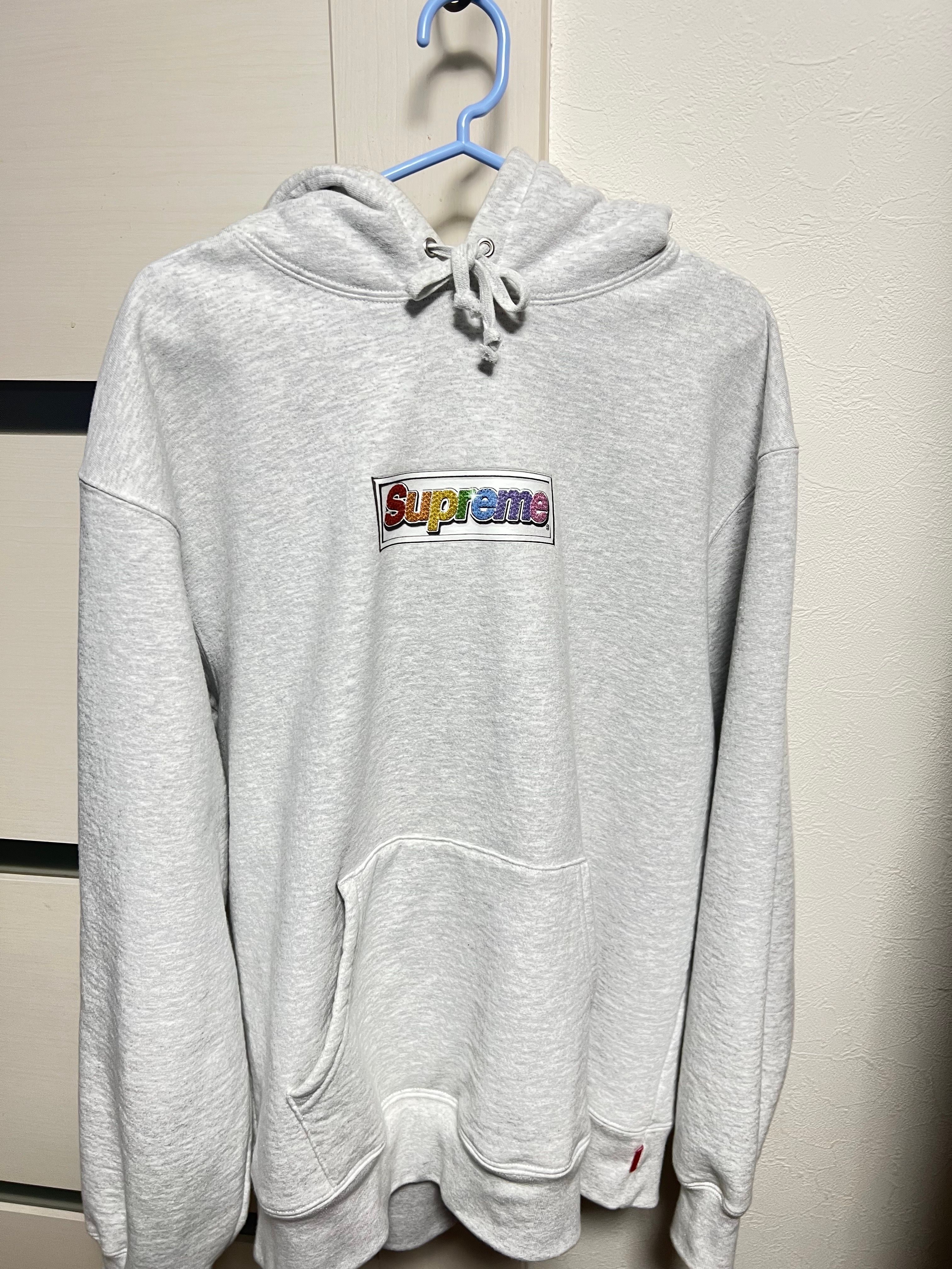 Supreme Bling Box Logo Hooded Sweatshirt "Ash Grey"