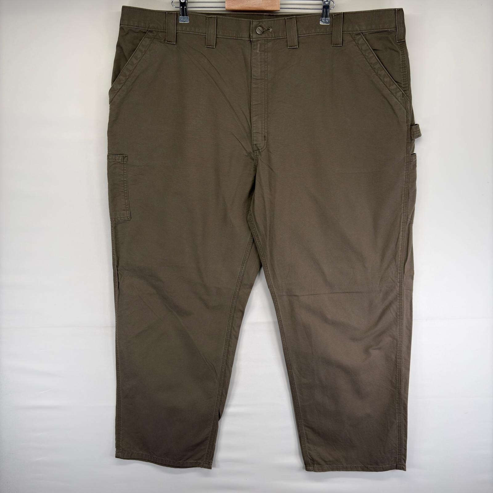 古着 カーハート Carhartt パンツ ハンマーループ ワンポイントロゴ スパナポケット ジッパーフライ w50 L32  ブラウン系 メンズ
