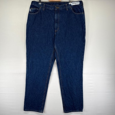 古着 カーハート Carhartt デニム パンツ Gパン 5ポケット ジッパーフライ ワンポイントロゴ ジーンズ W40 L34 ブルー系 メンズ