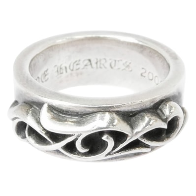 CHROME HEARTS クロムハーツ(原本有) リング インボイス付属 DBL NARROW VINE BAND ダブルナローヴァインバンド リング シルバー系 16.5号【中古】