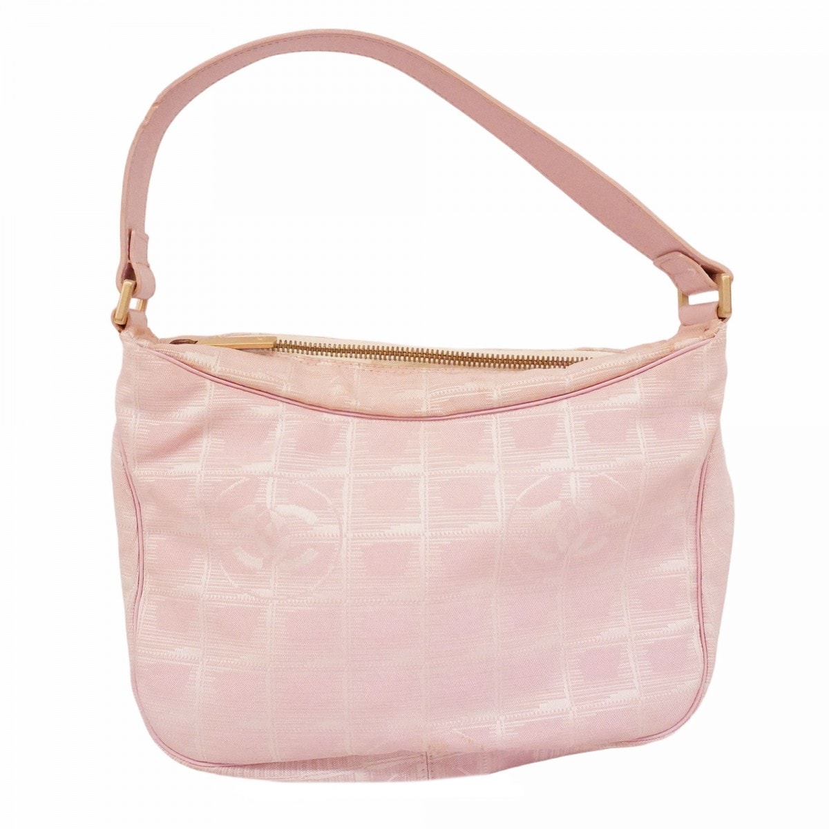 ★SALE【6cd5290】シャネル ハンドバッグ ニュートラベル ナイロン ピンク シルバー金具【中古】レディース