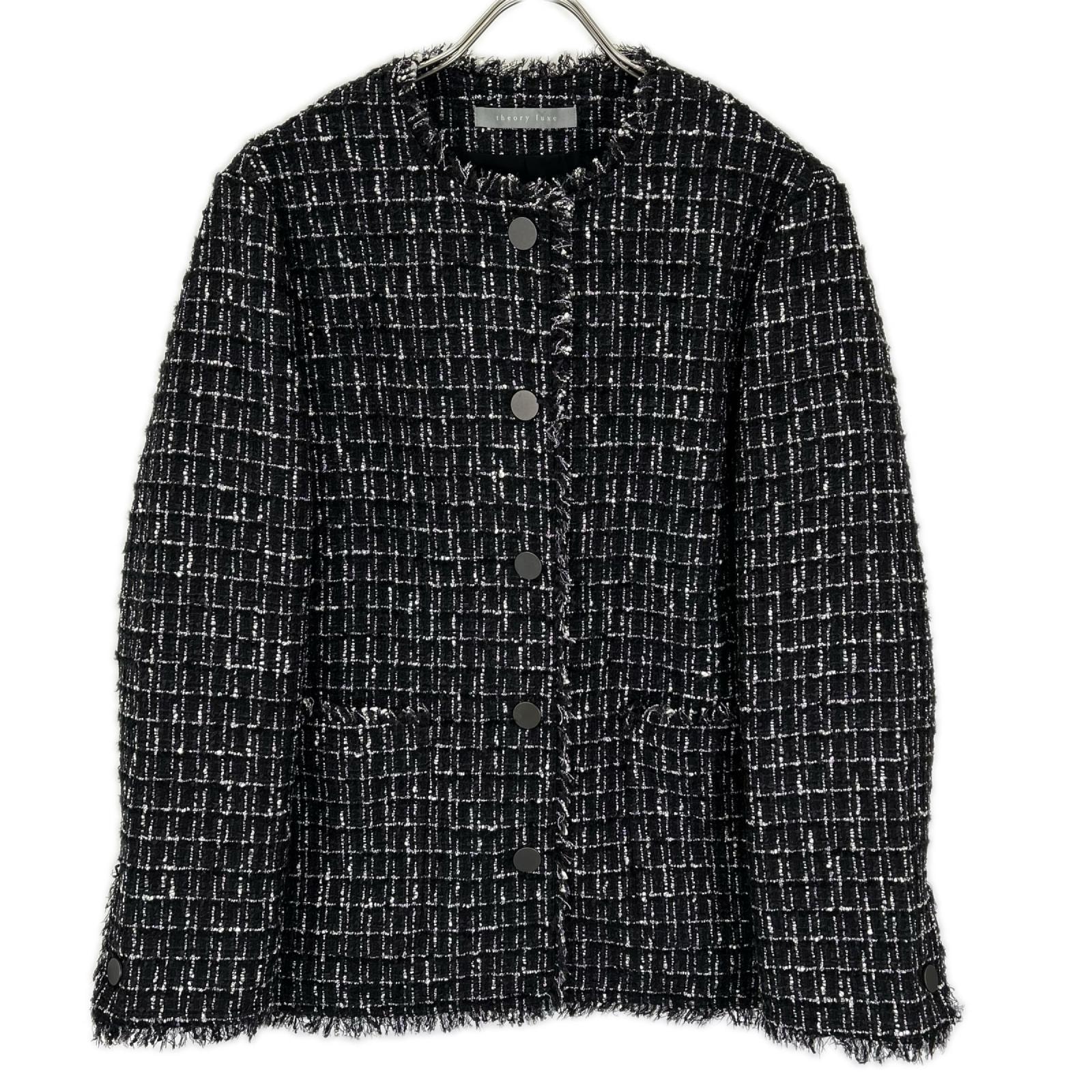 セオリーリュクス 03-5104149 25年製 ブラック Noma Tweed Molly Jacket/ツイードジャケット 38