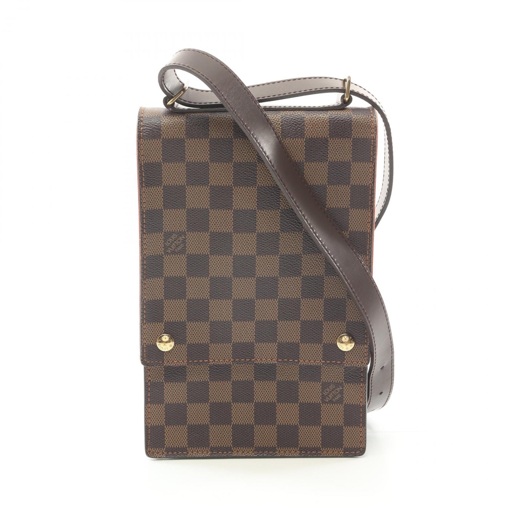 ルイ・ヴィトン LOUIS VUITTON ポートベロー ショルダーバッグ バッグ PVCコーティングキャンバス レザー ダミエ エベヌ レディース ブラウン系 N45271 【中古】